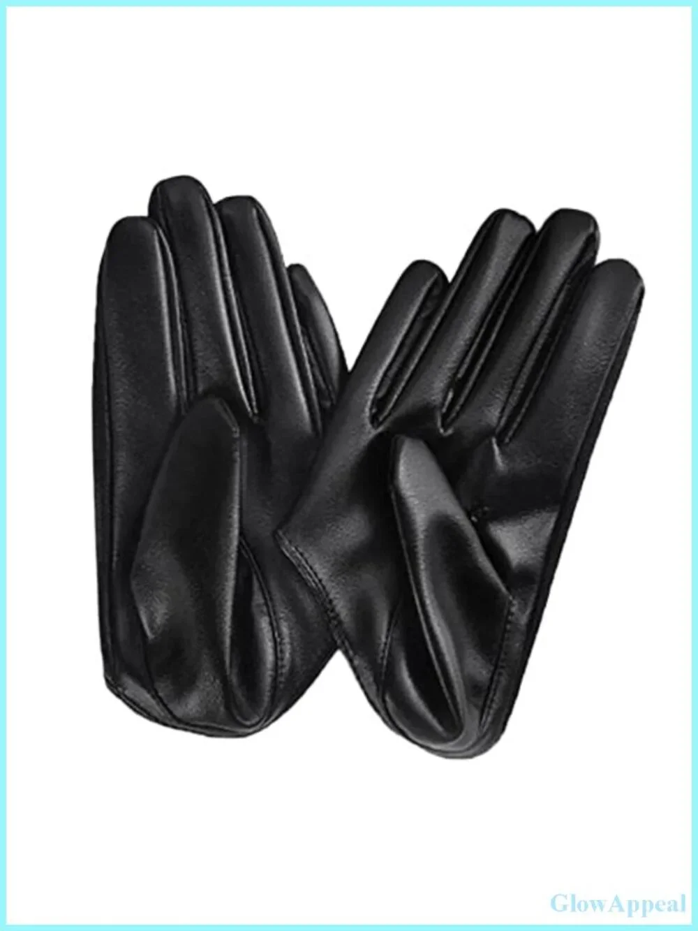 PU Leather Half Finger Gloves for Women, Five Finger Driving Dress Cosplay